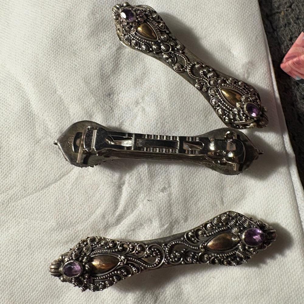 Elegant Silver and Purple Hair Clip